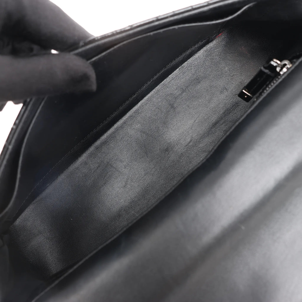 Dior Caro Leather Chain Crossbody Bag in Black