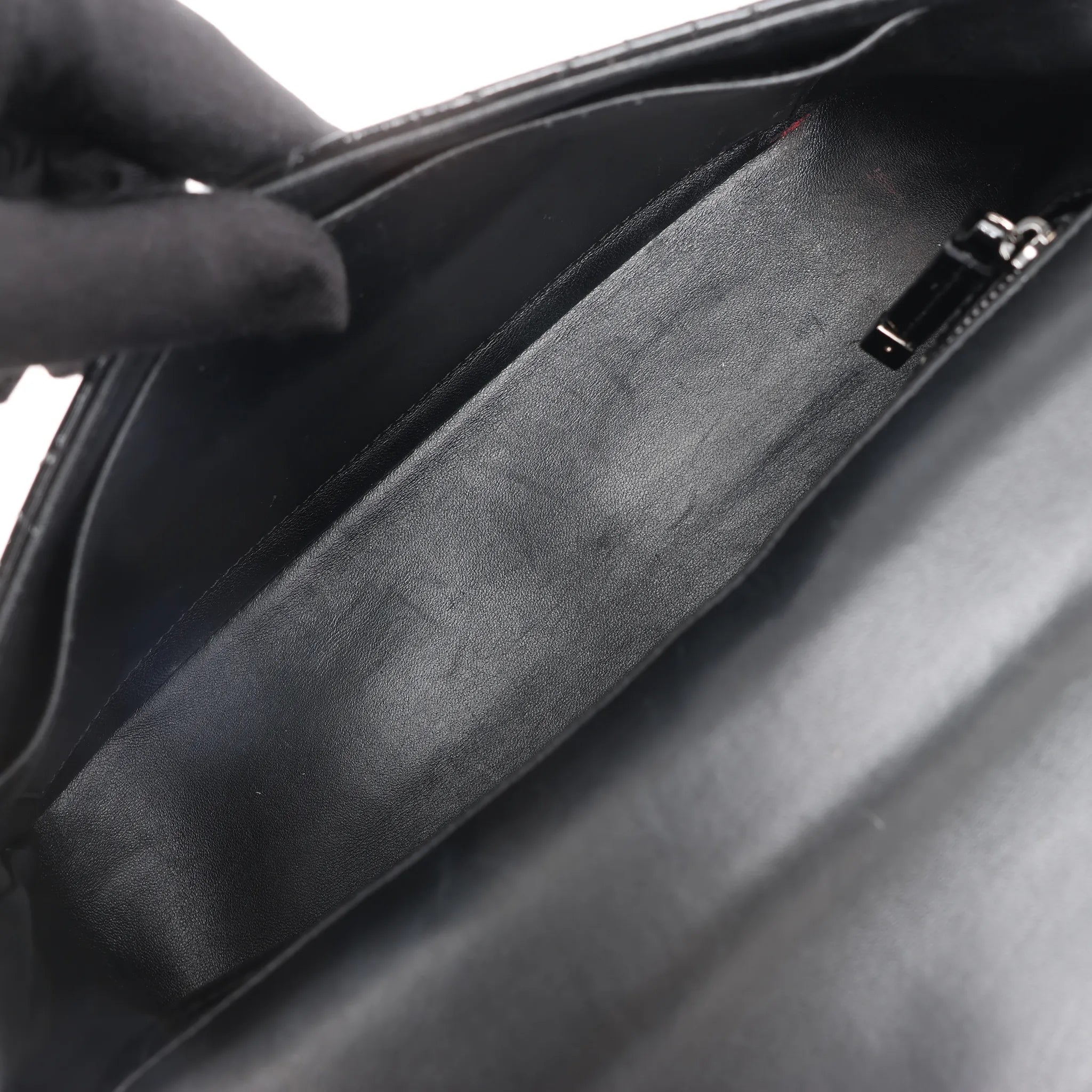 Dior Caro Leather Chain Crossbody Bag in Black