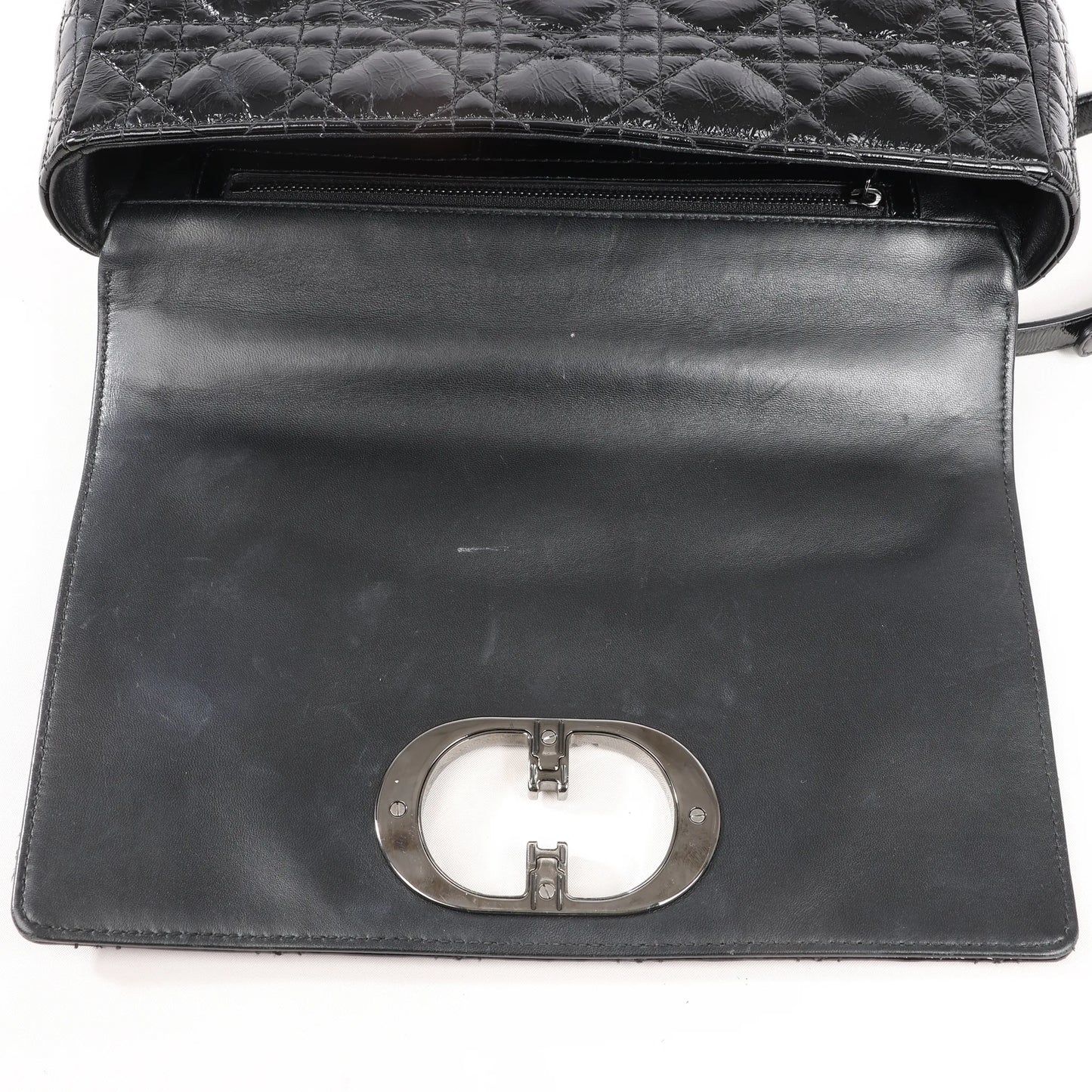 Dior Caro Leather Chain Crossbody Bag in Black