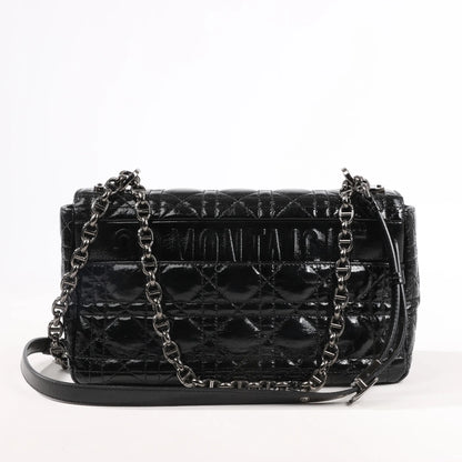 Dior Caro Leather Chain Crossbody Bag in Black