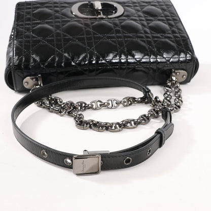 Dior Caro Leather Chain Crossbody Bag in Black