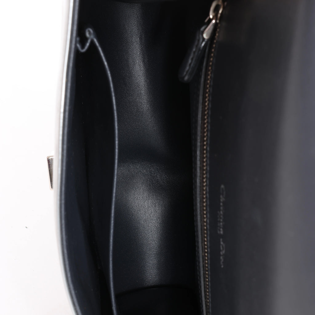 Christian Dior Diorama Cannage Patent Leather Chain Crossbody Bag in Silver
