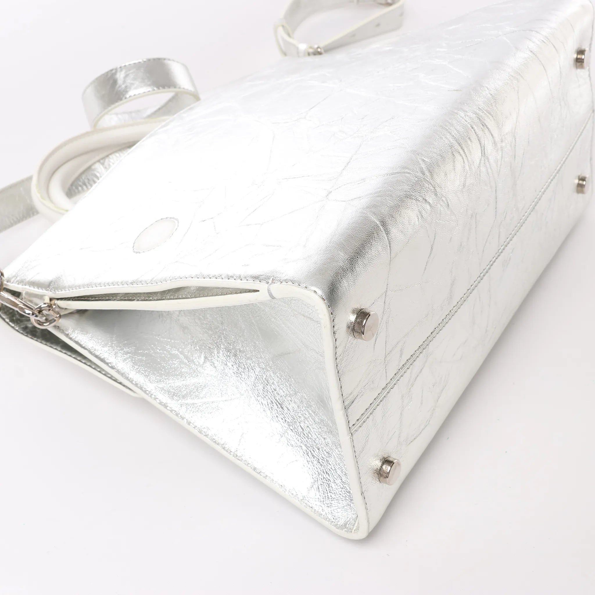 Dior Diorever Medium Leather 2Way Handbag in Silver