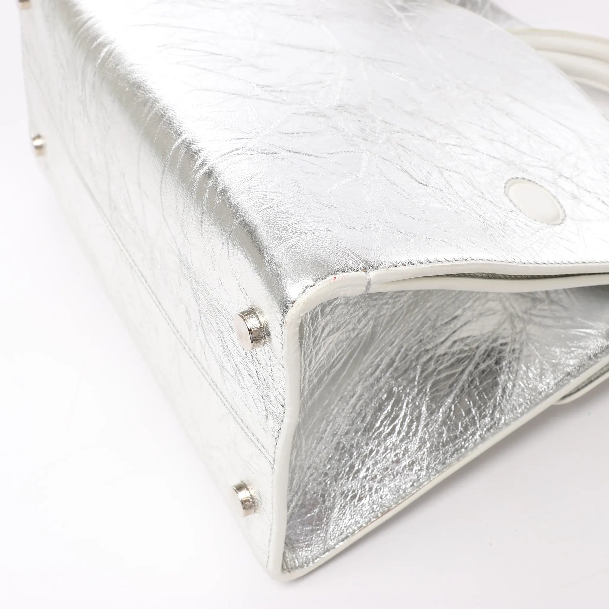Dior Diorever Medium Leather 2Way Handbag in Silver