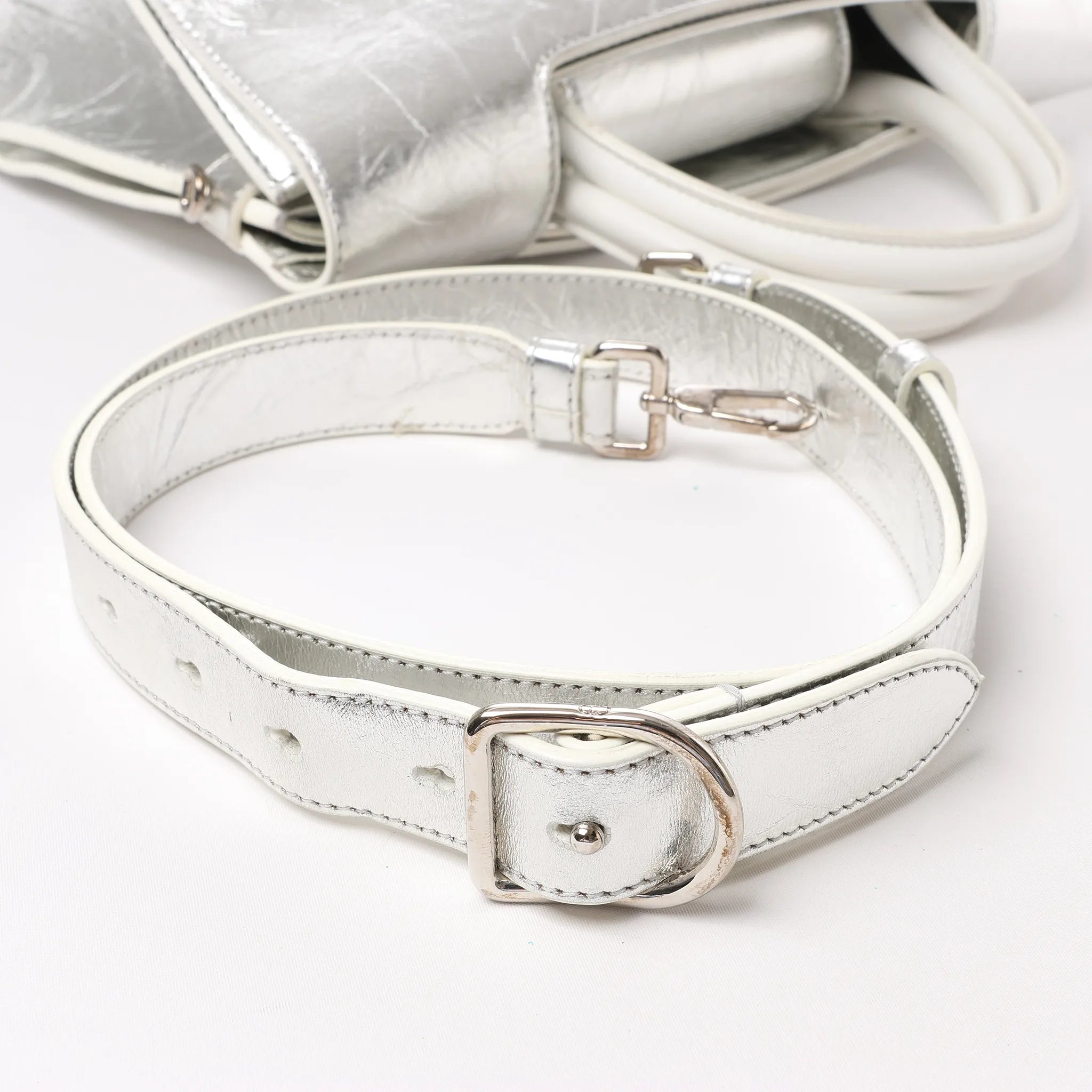 Dior Diorever Medium Leather 2Way Handbag in Silver
