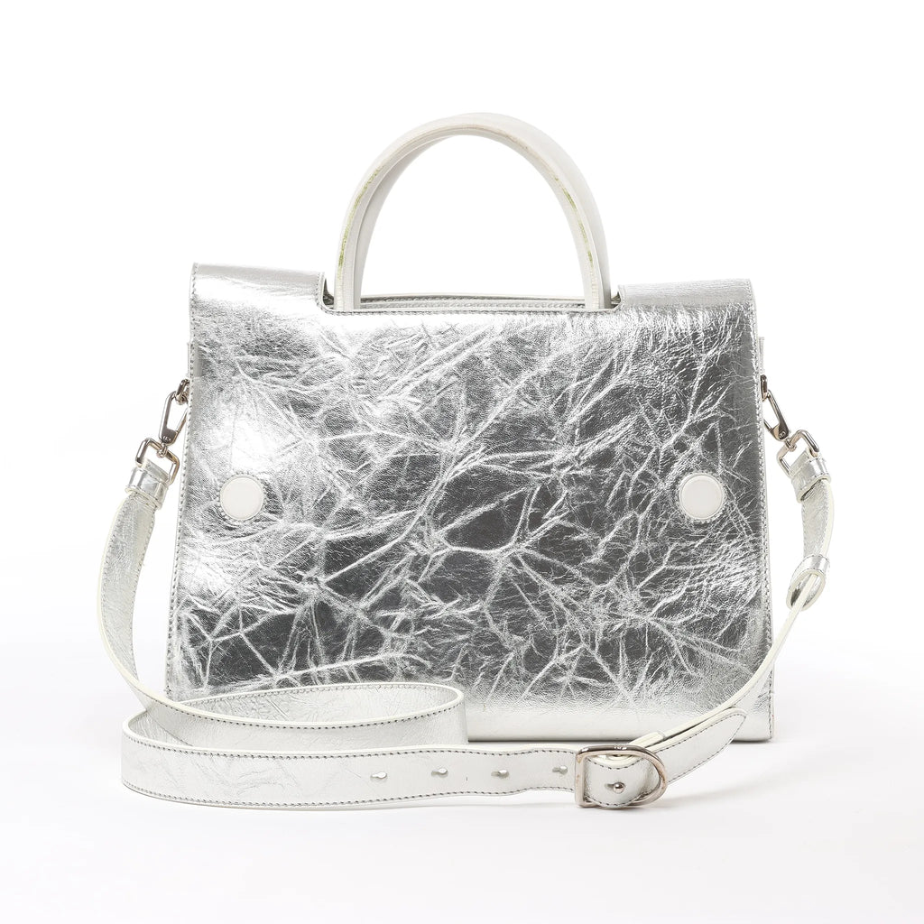 Dior Diorever Medium Leather 2Way Handbag in Silver