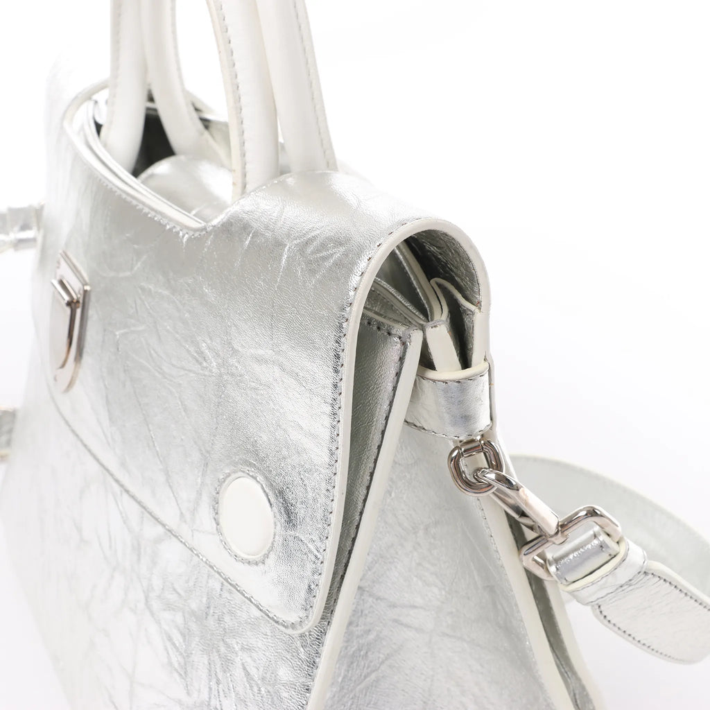Dior Diorever Medium Leather 2Way Handbag in Silver