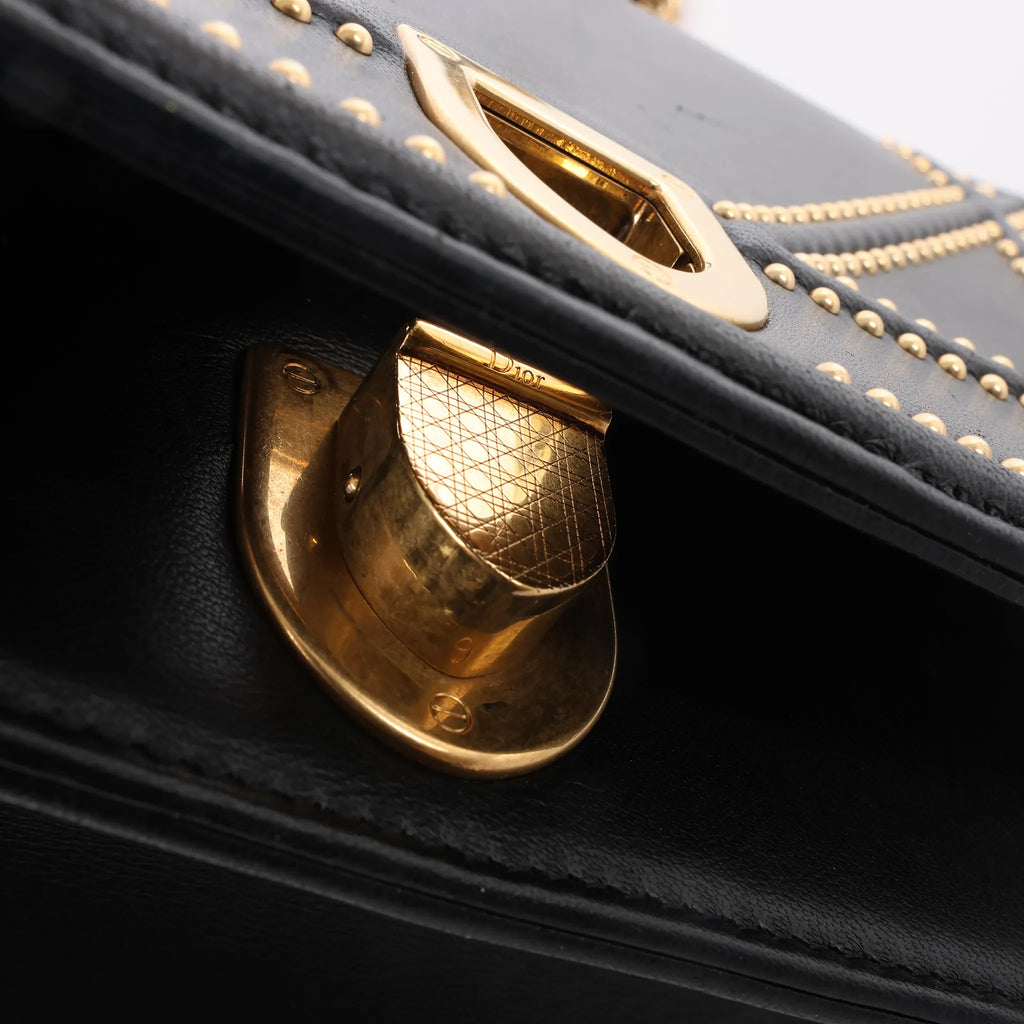 Dior Diorama Leather Chain Shoulder Bag in Black