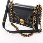 Dior Diorama Leather Chain Shoulder Bag in Black