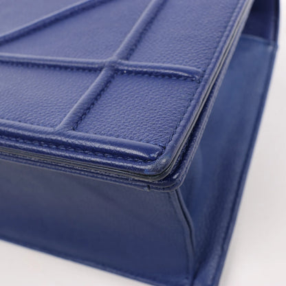 Dior Diorama Leather Chain Shoulder Bag in Navy Blue
