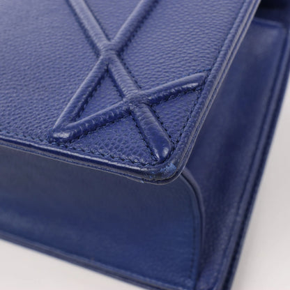 Dior Diorama Leather Chain Shoulder Bag in Navy Blue