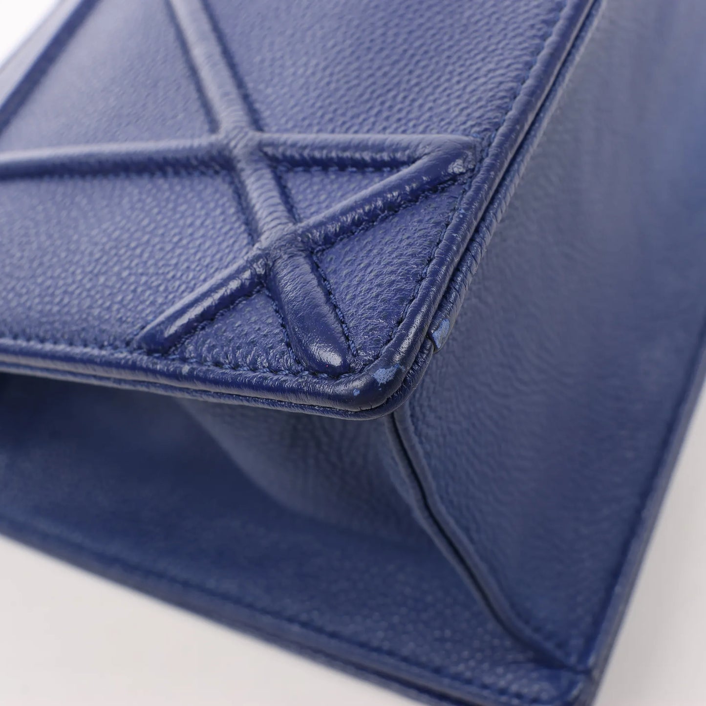 Dior Diorama Leather Chain Shoulder Bag in Navy Blue