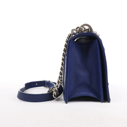 Dior Diorama Leather Chain Shoulder Bag in Navy Blue