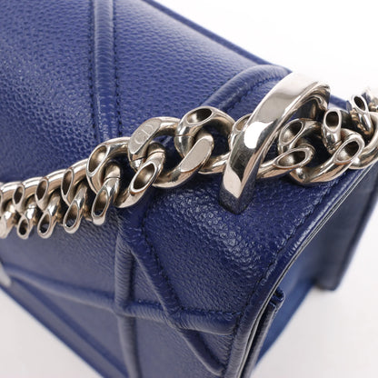 Dior Diorama Leather Chain Shoulder Bag in Navy Blue