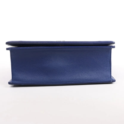 Dior Diorama Leather Chain Shoulder Bag in Navy Blue