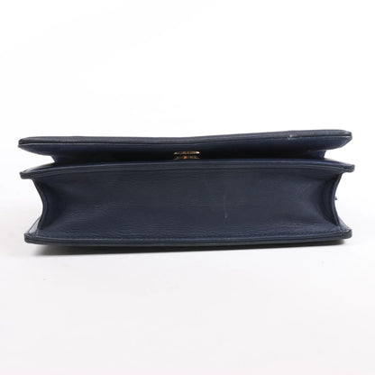 Sac bandoulière chaîne en cuir Dior Diorama bleu marine