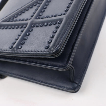 Sac bandoulière chaîne en cuir Dior Diorama bleu marine