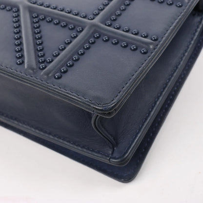 Sac bandoulière chaîne en cuir Dior Diorama bleu marine