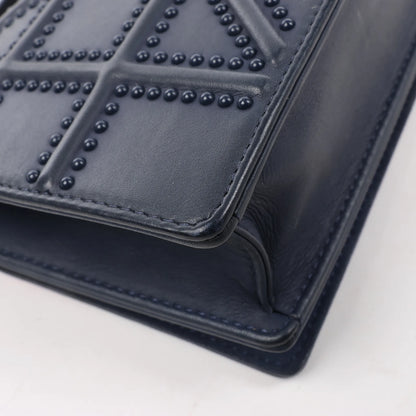 Sac bandoulière chaîne en cuir Dior Diorama bleu marine