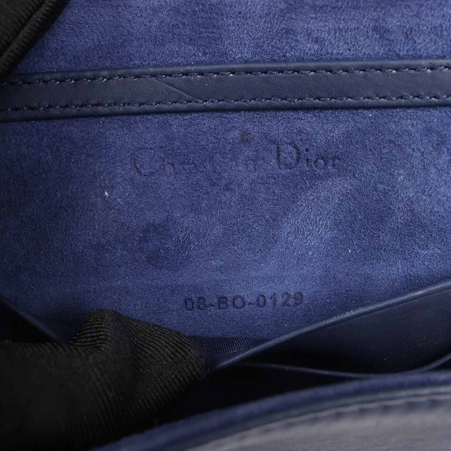 Sac bandoulière chaîne en cuir Dior Diorama bleu marine
