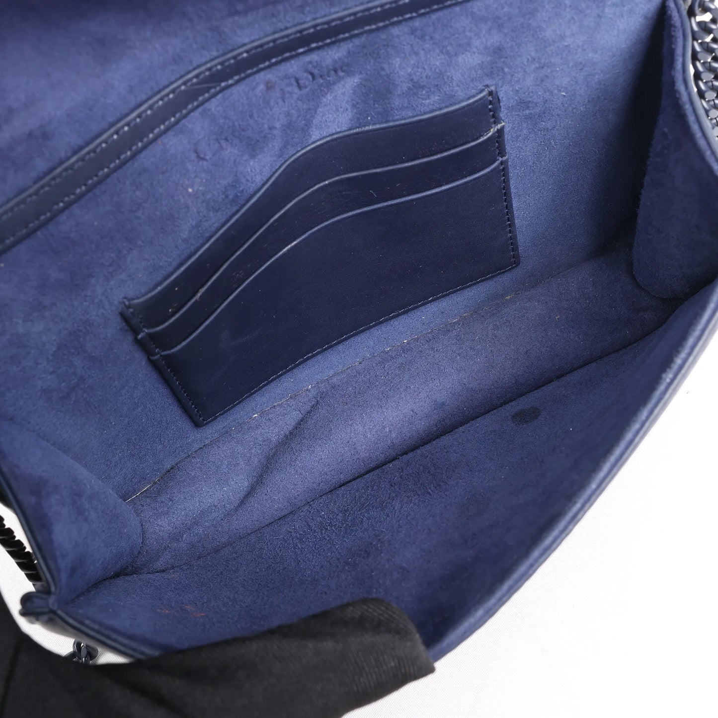 Sac bandoulière chaîne en cuir Dior Diorama bleu marine