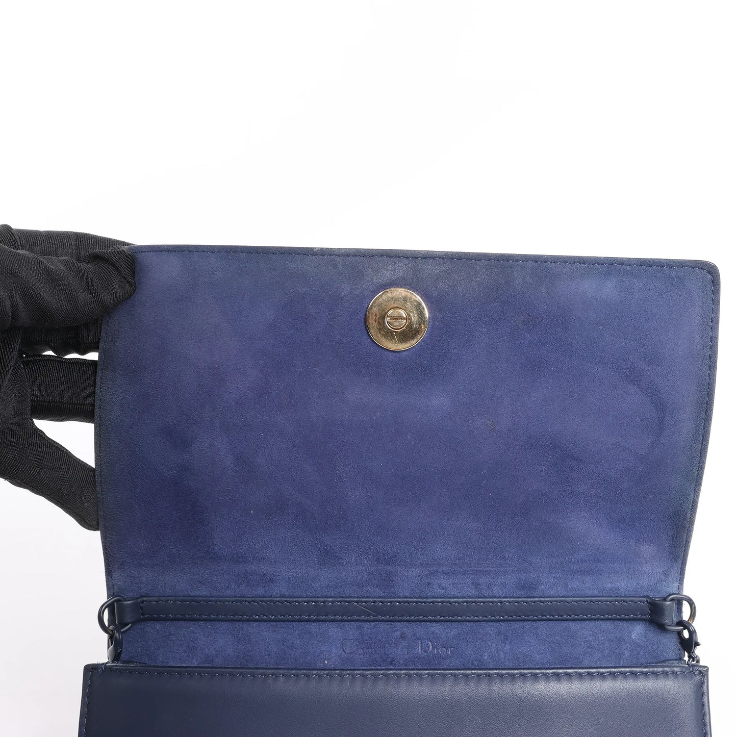 Sac bandoulière chaîne en cuir Dior Diorama bleu marine