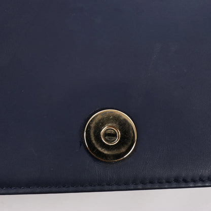 Sac bandoulière chaîne en cuir Dior Diorama bleu marine