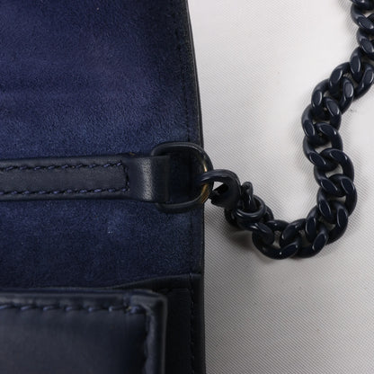 Sac bandoulière chaîne en cuir Dior Diorama bleu marine