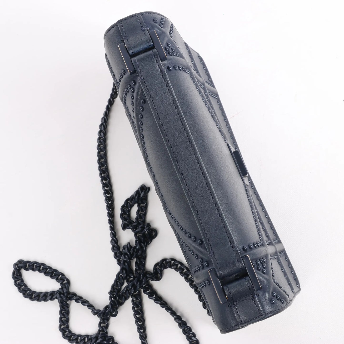 Sac bandoulière chaîne en cuir Dior Diorama bleu marine