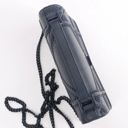 Sac bandoulière chaîne en cuir Dior Diorama bleu marine