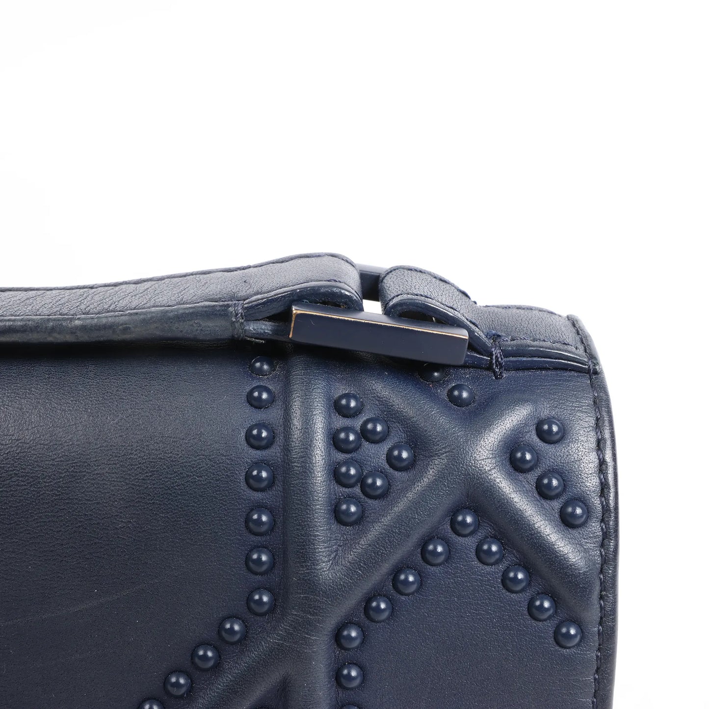 Sac bandoulière chaîne en cuir Dior Diorama bleu marine