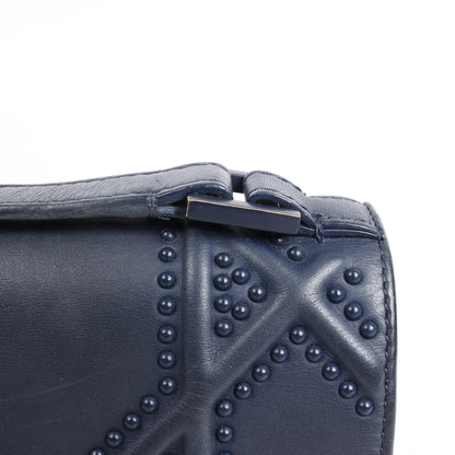 Sac bandoulière chaîne en cuir Dior Diorama bleu marine