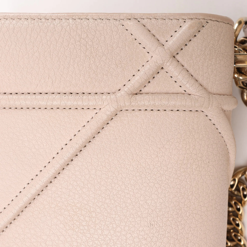 Dior Diorama Leather Chain Shoulder Bag in Powder Beige