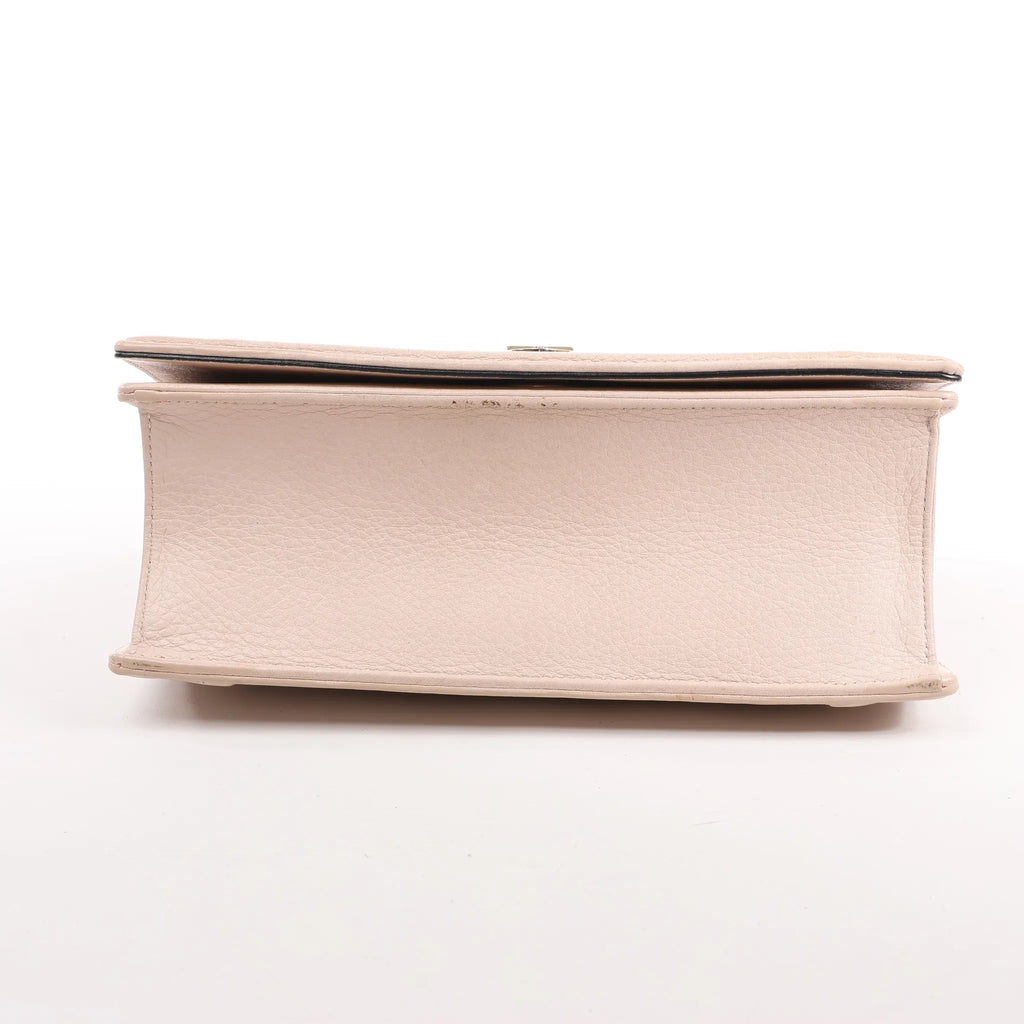Dior Diorama Leather Chain Shoulder Bag in Powder Beige