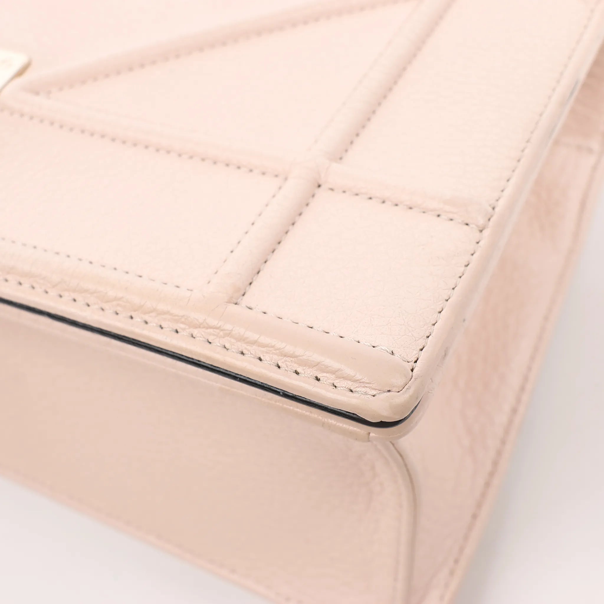Dior Diorama Leather Chain Shoulder Bag in Powder Beige