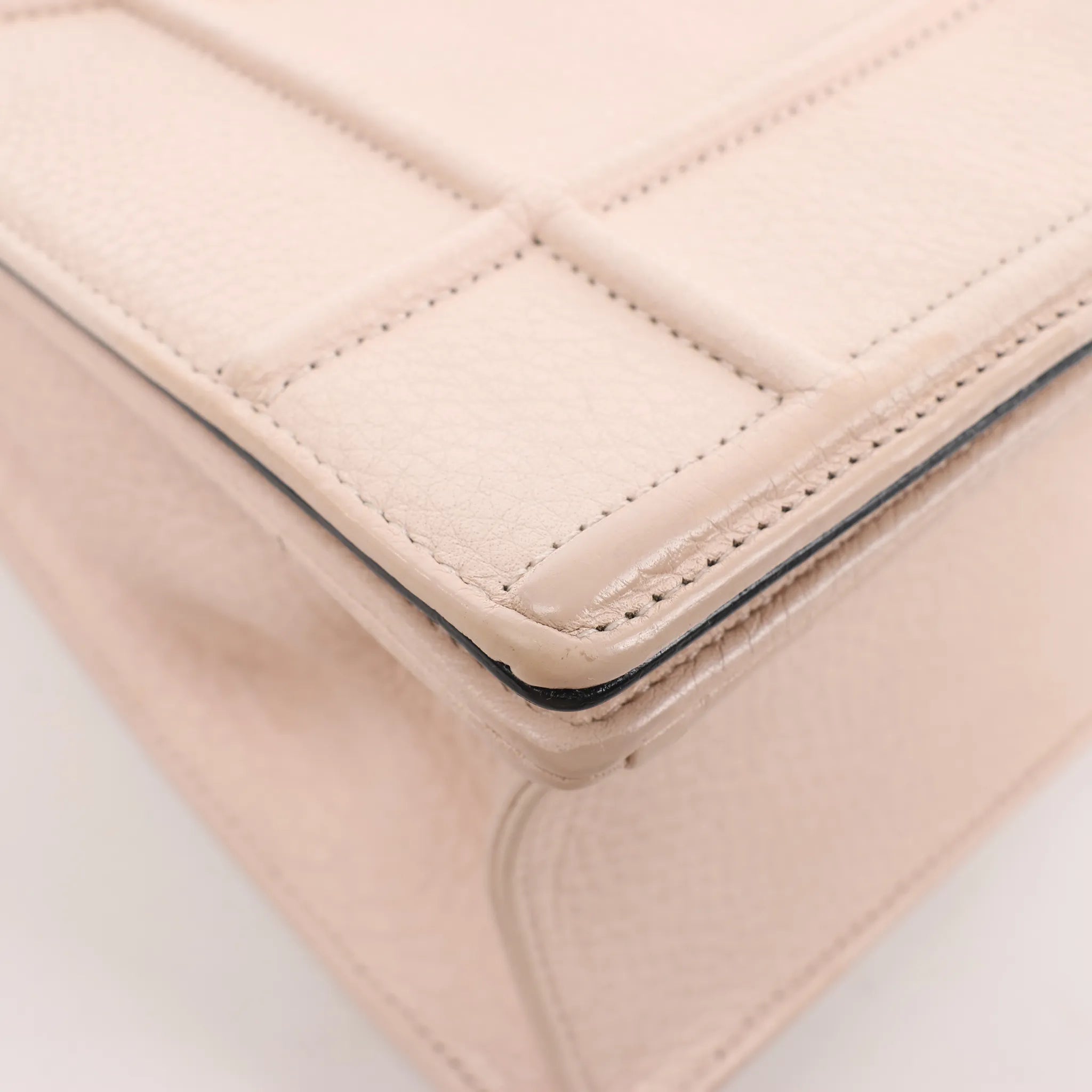 Dior Diorama Leather Chain Shoulder Bag in Powder Beige