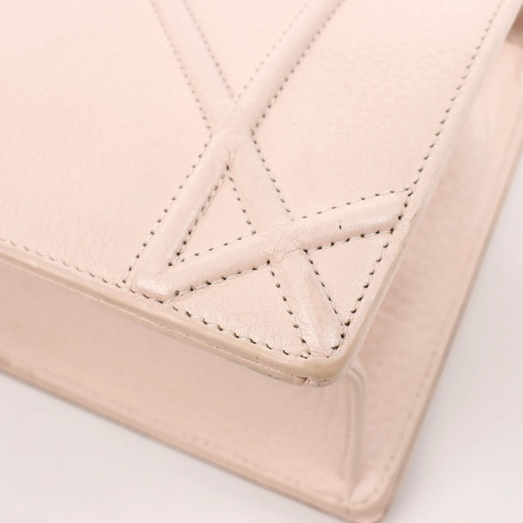 Dior Diorama Leather Chain Shoulder Bag in Powder Beige