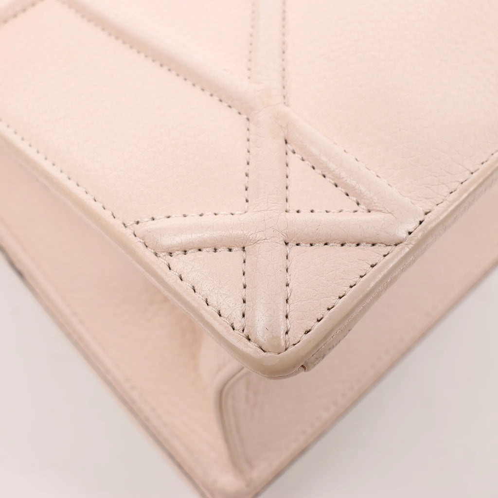 Dior Diorama Leather Chain Shoulder Bag in Powder Beige