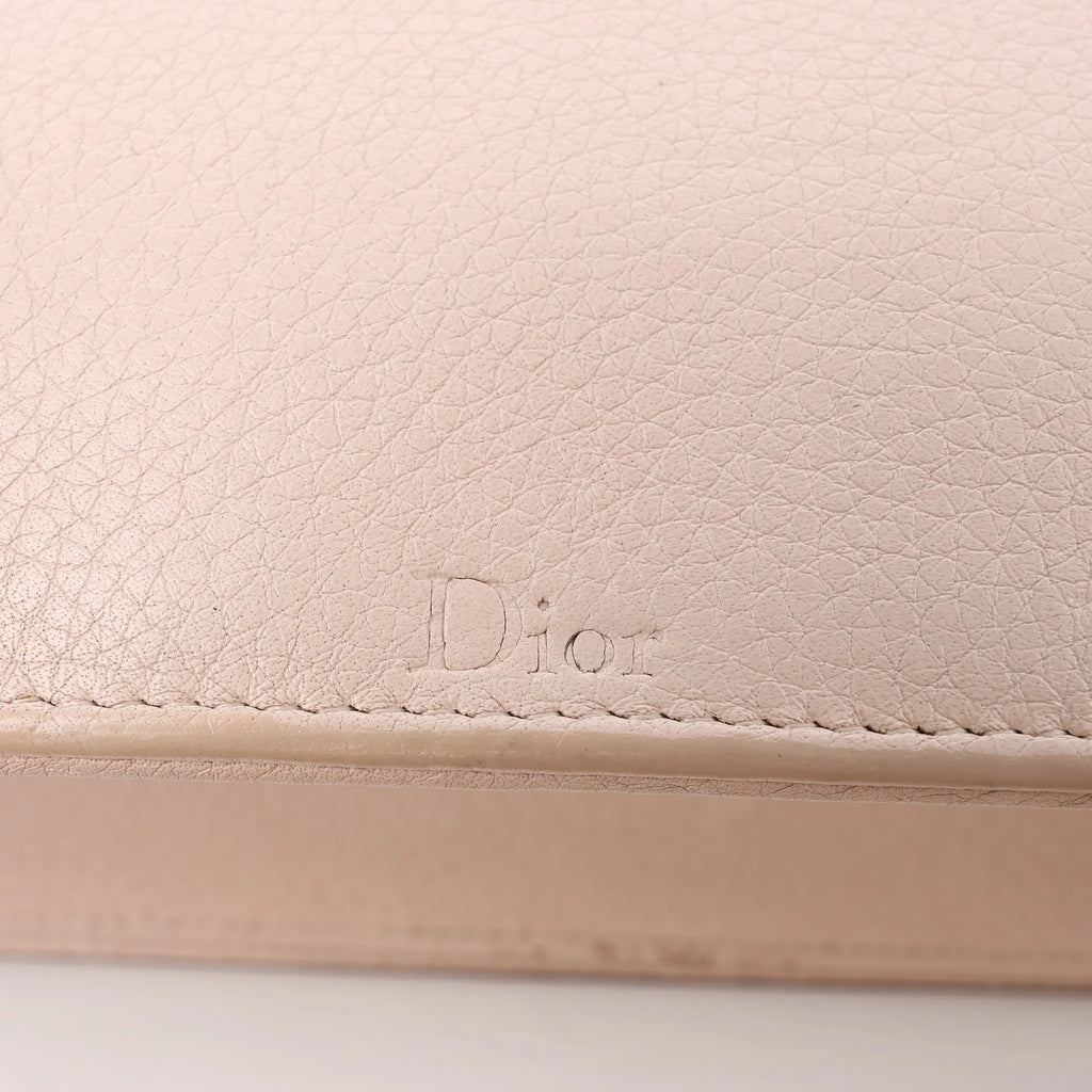 Dior Diorama Leather Chain Shoulder Bag in Powder Beige