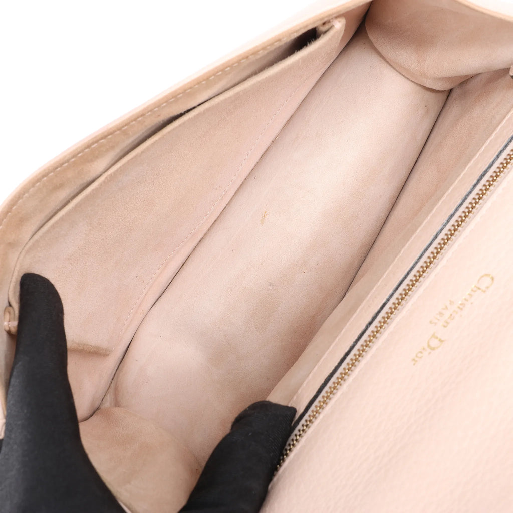 Dior Diorama Leather Chain Shoulder Bag in Powder Beige