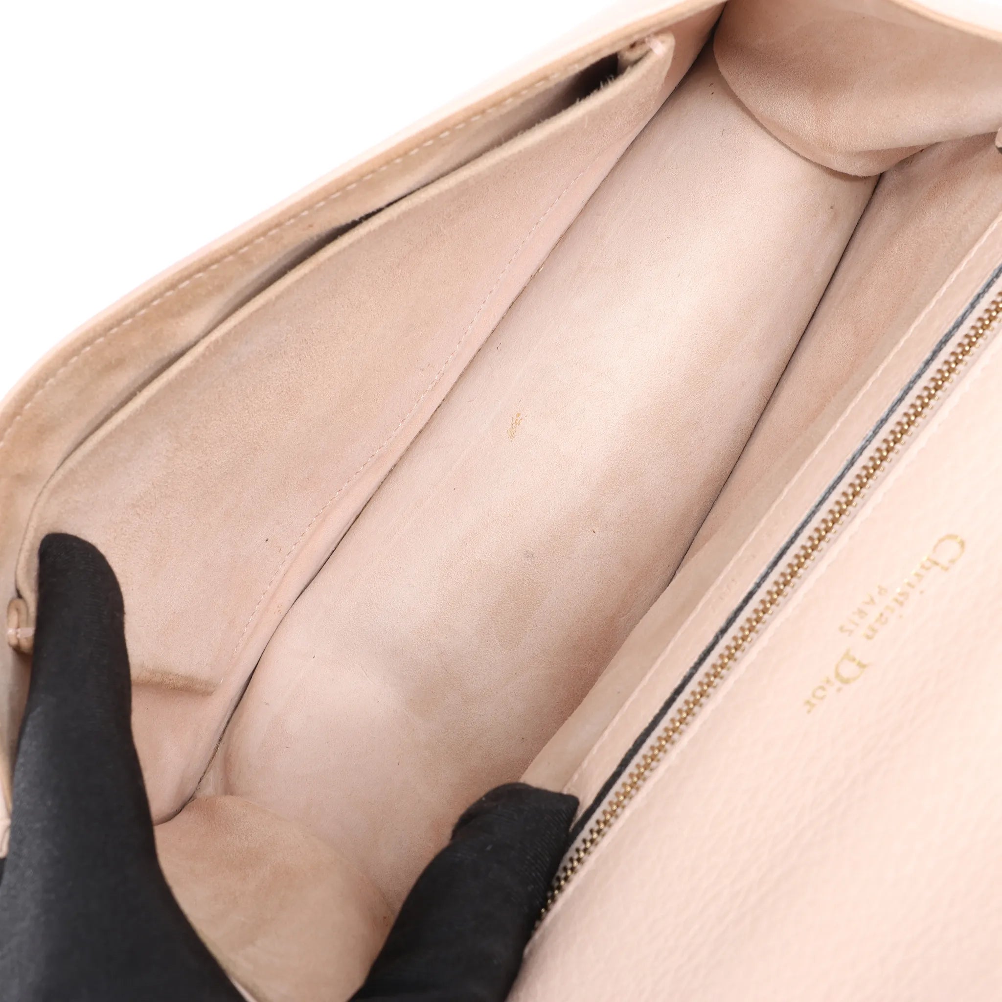 Dior Diorama Leather Chain Shoulder Bag in Powder Beige