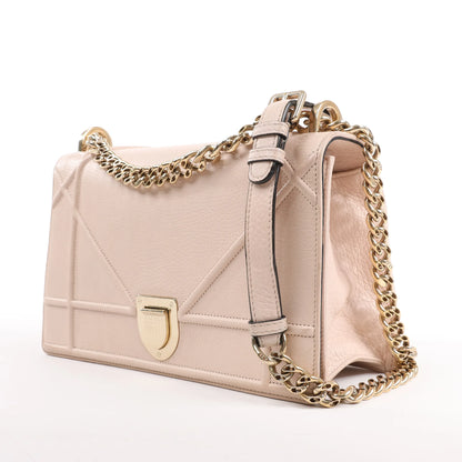 Sac bandoulière chaîne en cuir Dior Diorama beige poudré