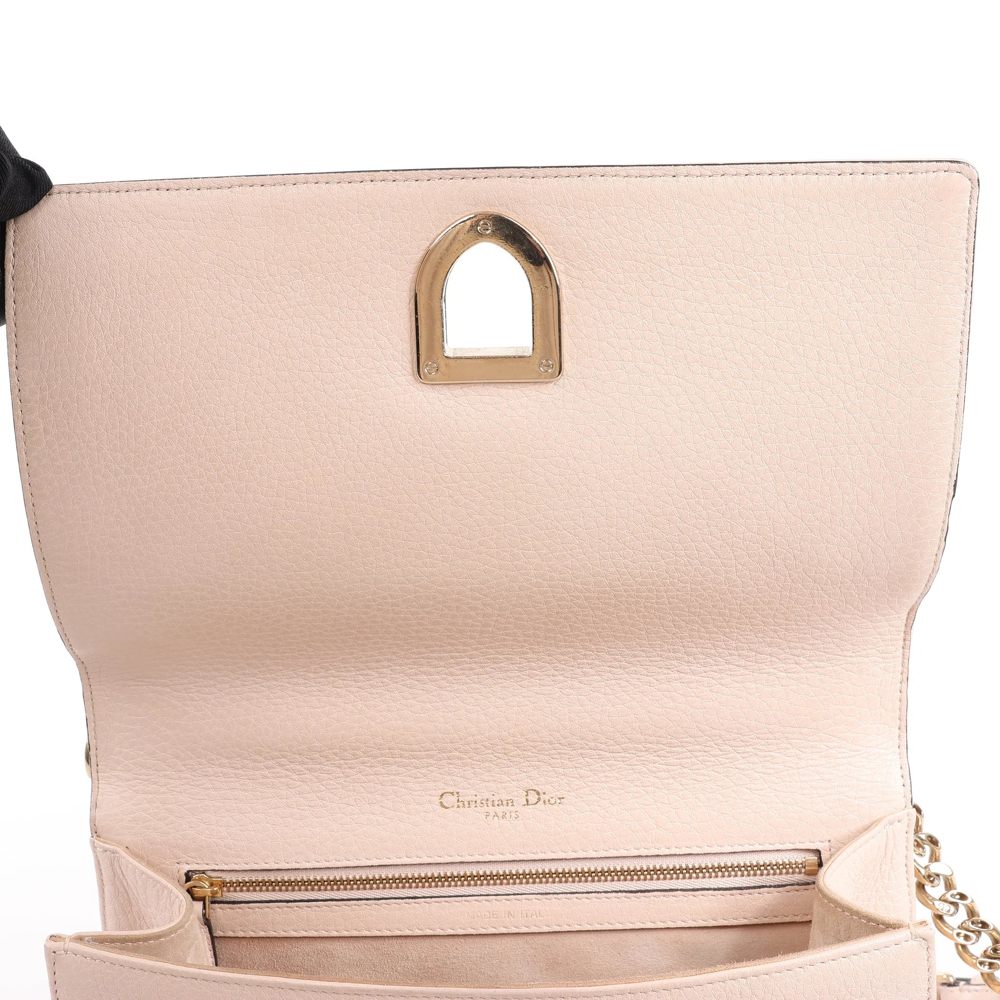 Dior Diorama Leather Chain Shoulder Bag in Powder Beige