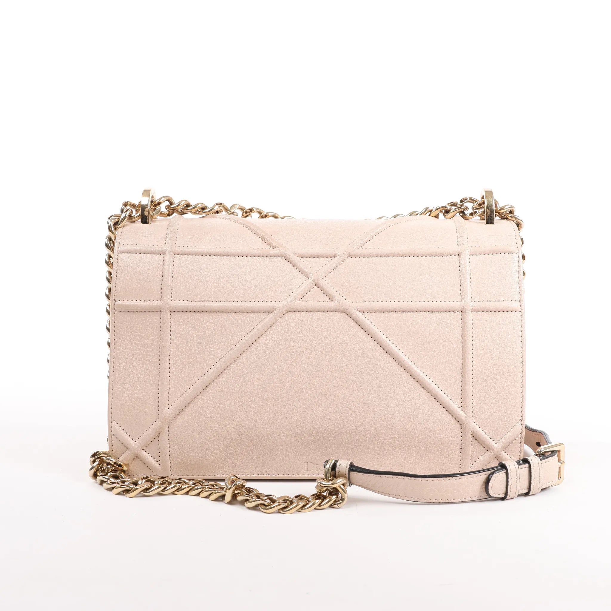Dior Diorama Leather Chain Shoulder Bag in Powder Beige