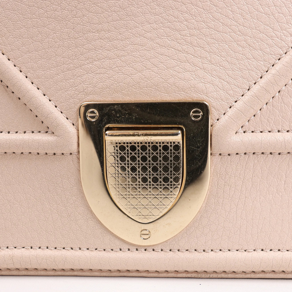 Dior Diorama Leather Chain Shoulder Bag in Powder Beige