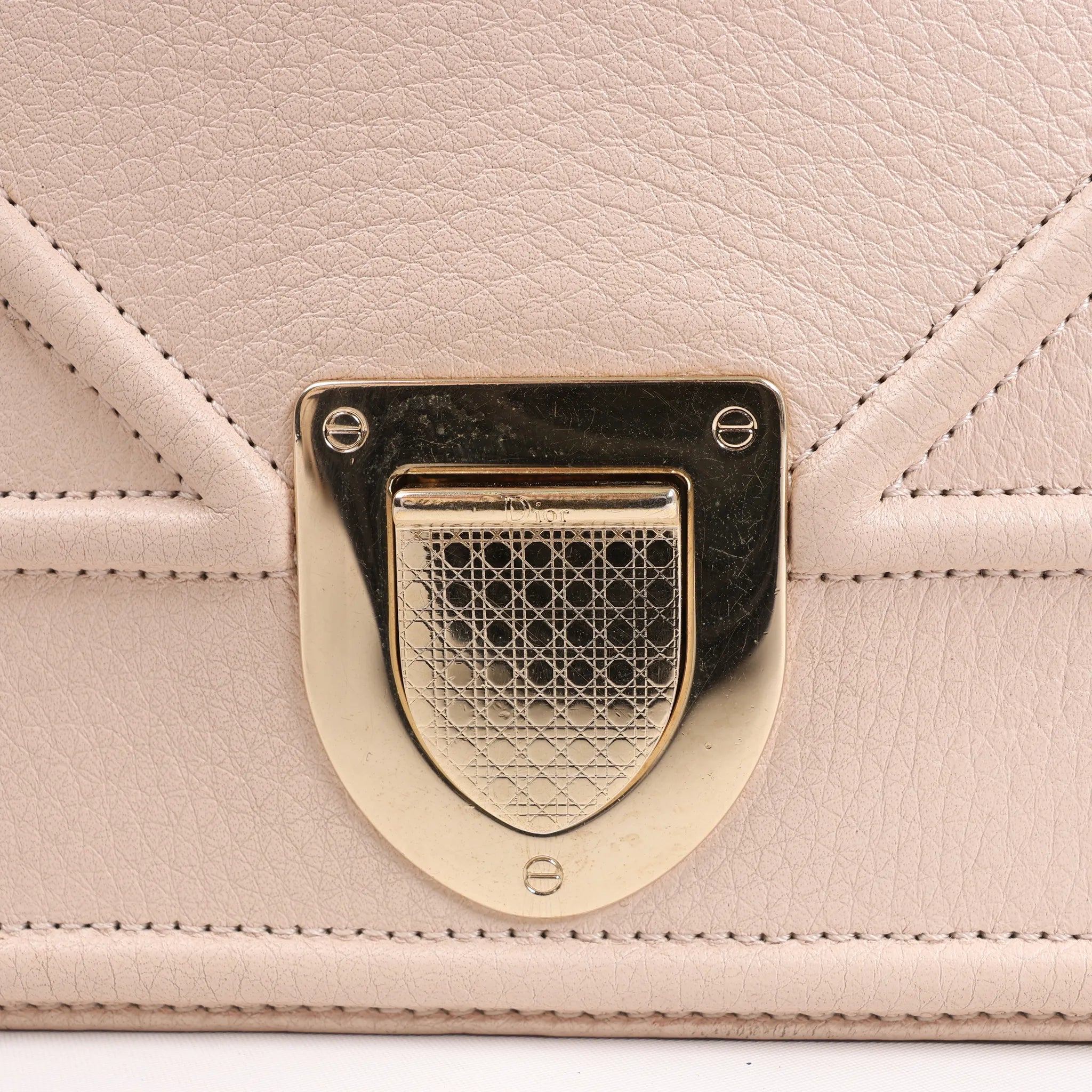 Dior Diorama Leather Chain Shoulder Bag in Powder Beige