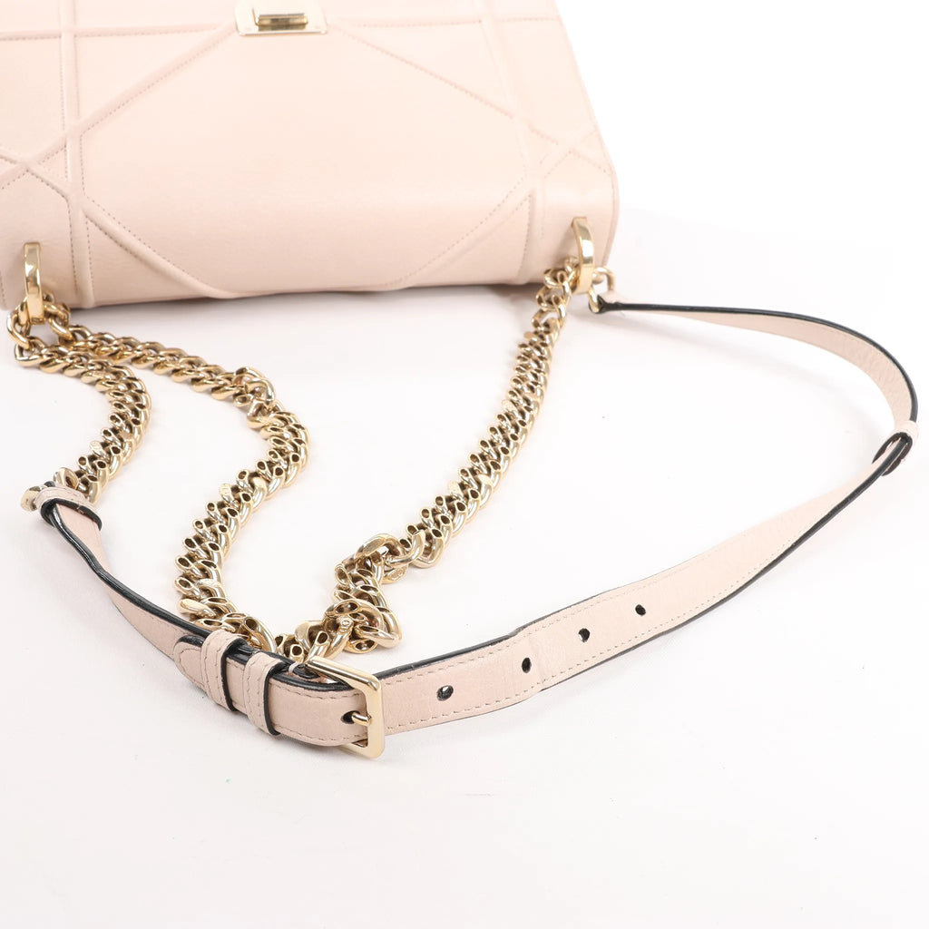 Dior Diorama Leather Chain Shoulder Bag in Powder Beige