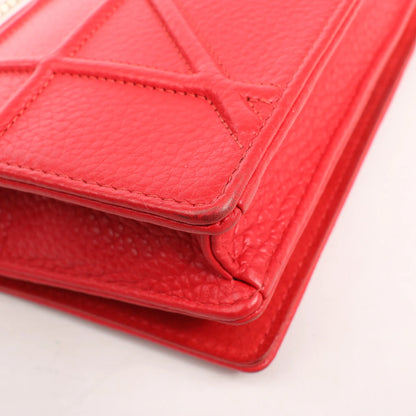 Dior Diorama Schultertasche aus rotem Leder mit Kette