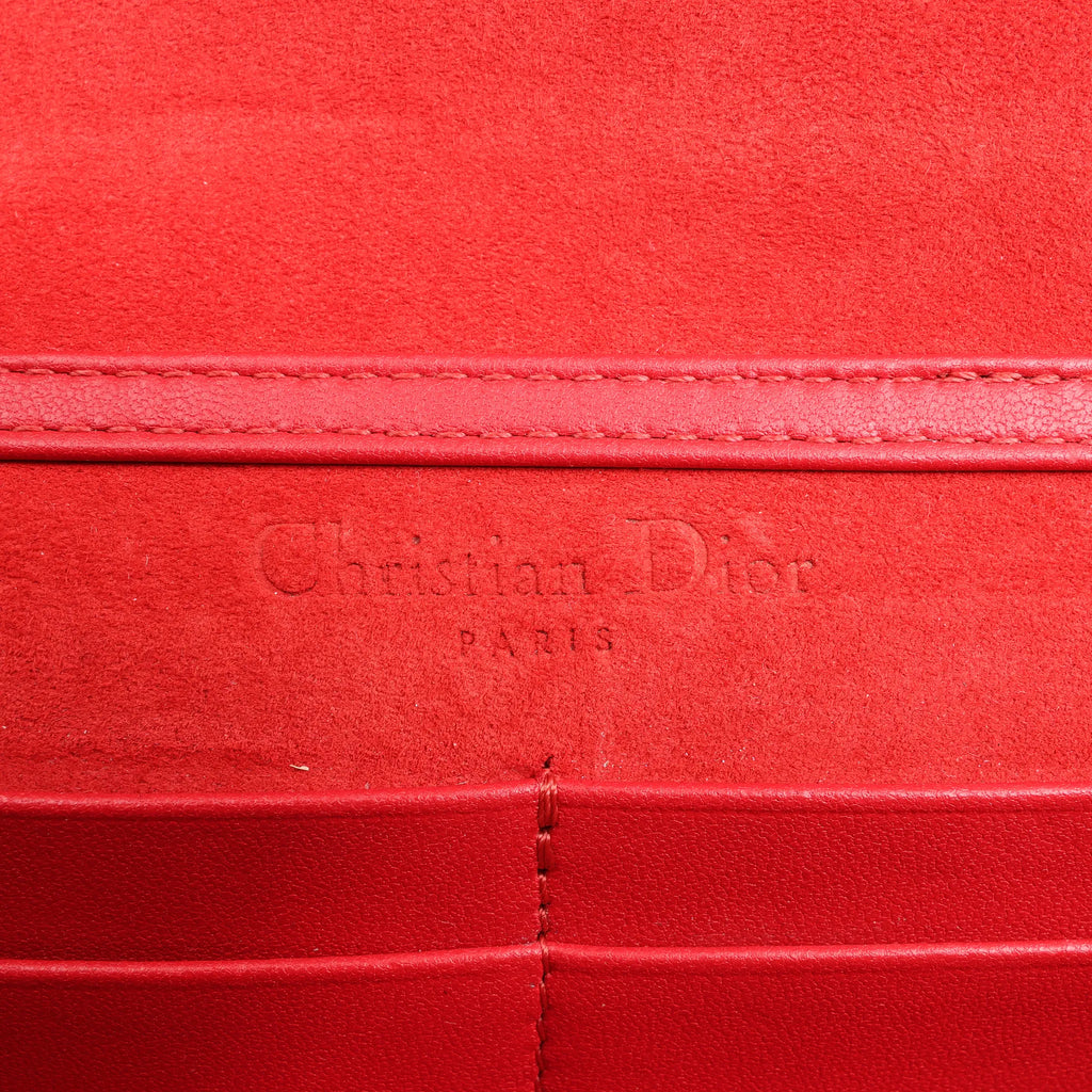 Dior Diorama Leather Chain Shoulder Bag in Red