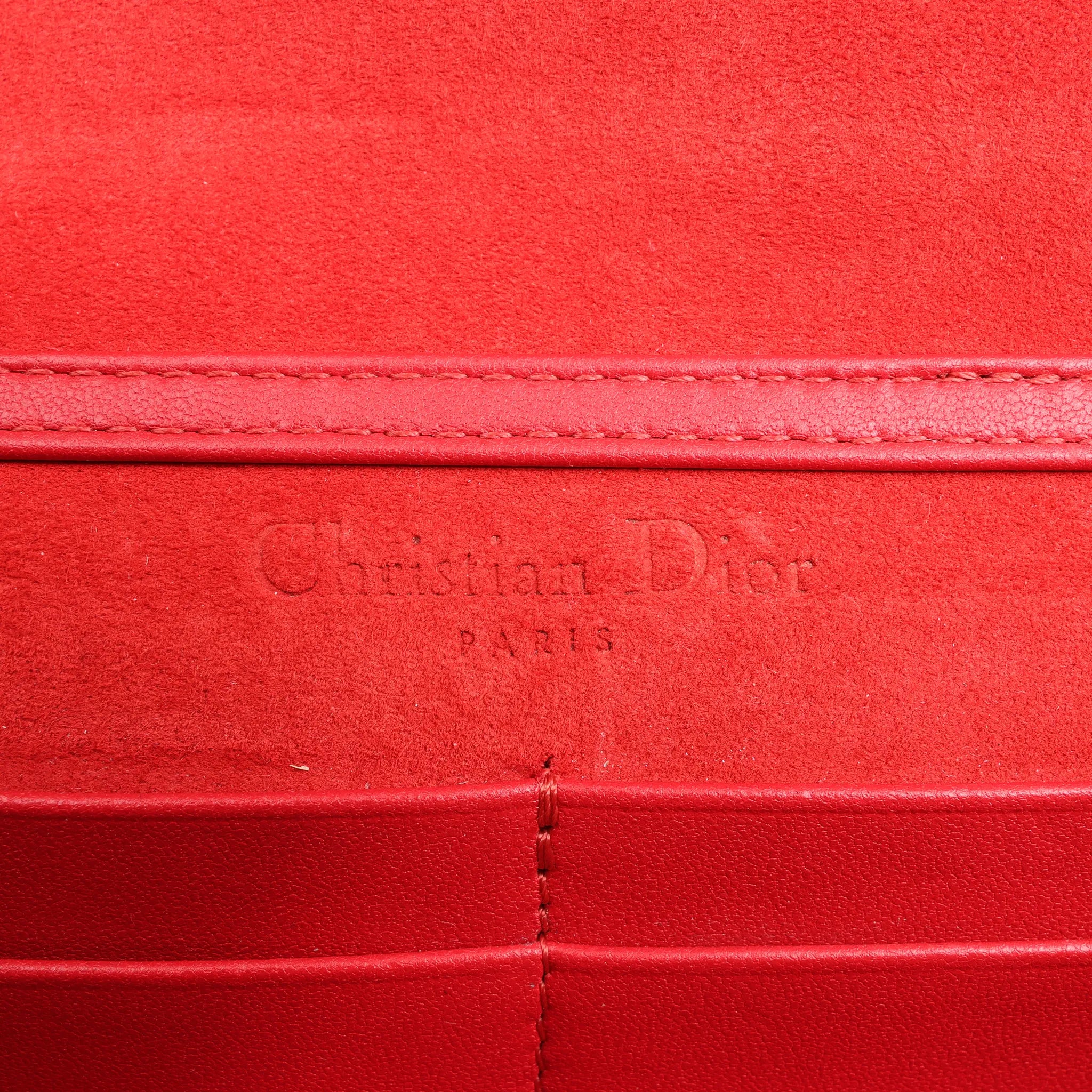 Dior Diorama Leather Chain Shoulder Bag in Red